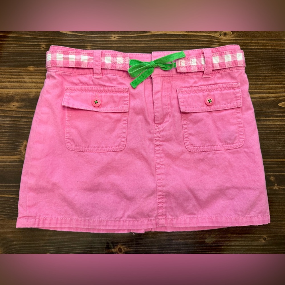 Lilly Pulitzer‎ Pink Skirt with Gingham Belt & Attached Shorts